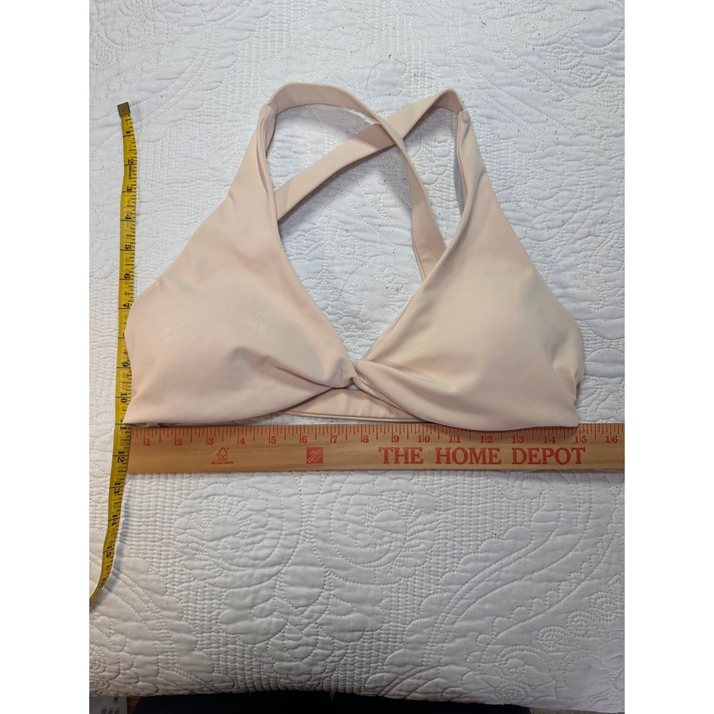 Naturyl by Niykee Sports Bra Womens Large Peach Twisted Front Light Support
